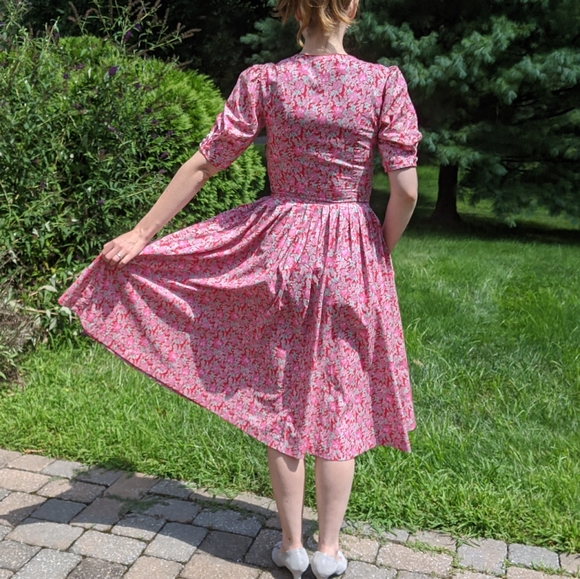 Vintage Laura Ashley pink Floral Dress - Picture 5 of 6